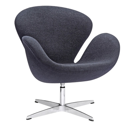 Office Modern Leisure Chair , Replica Furniture Black Cashmere Swan Chair