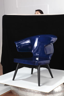 Hot Sale Living Room Wooden Base Munich lounge Fiberglass Chair In Fabric