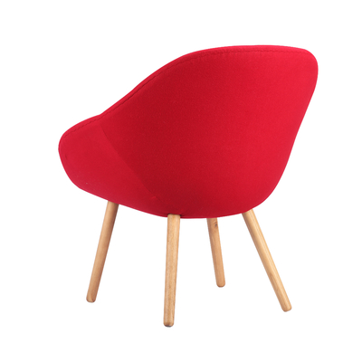 Round Plastic Modern Sitting Chairs Easy For Assemble With Solid Wooden Legs