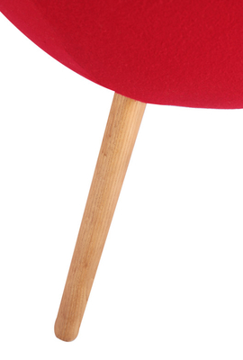 Round Plastic Modern Sitting Chairs Easy For Assemble With Solid Wooden Legs