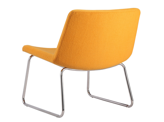 Yellow Cashmere Comfortable Modern Restaurant Chairs With Stainless Steel Legs