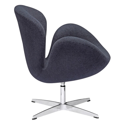 Office Modern Leisure Chair , Replica Furniture Black Cashmere Swan Chair
