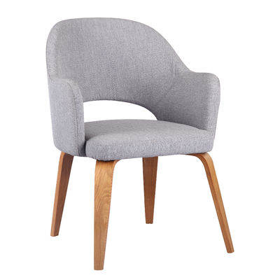 Grootte 90*65*65cm het Moderne Grijze Kasjmier van Restaurantstoelen Bekleed met 4 - Benen Houten Basis